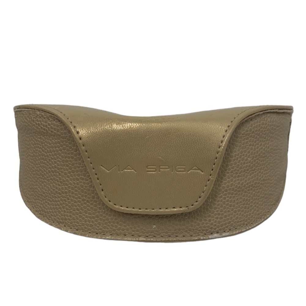 Via Spiga Gold Leather Glasses Case - Snakeskin Embossed Leather, 7”x3”